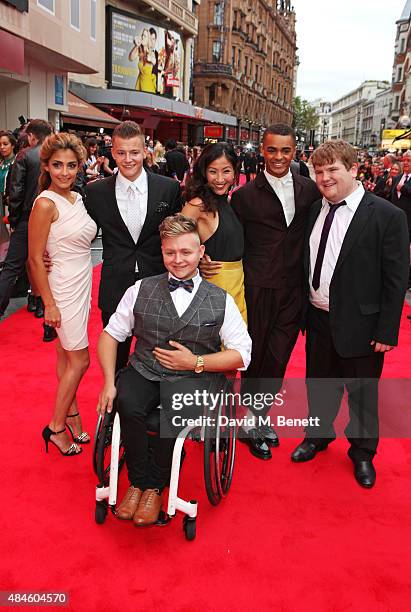 Nikki Runeckles, Charlie Wernham, Kae Alexander, Layton Williams, Ethan Lawrence and Jack Binstead attend the World Premiere of "The Bad Education...