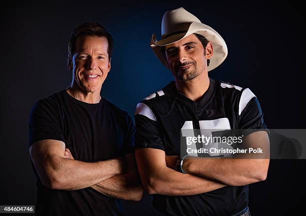 Comedian Jeff Dunham and musician Brad Paisley pose for a photo during Jeff Dunham: Unhinged In Hollywood Featuring Special Guest Brad Paisley on...