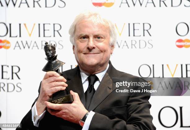Richard Eyre with his Best Revival award for Ghosts during the Laurence Olivier Awards at the Royal Opera House on April 13, 2014 in London, England.