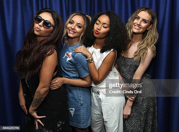 Jesy Nelson, Jade Thirlwall, Leigh-Anne Pinnock and Perrie Edwards of Little Mix visit the SiriusXM Studios on August 20, 2015 in New York City.