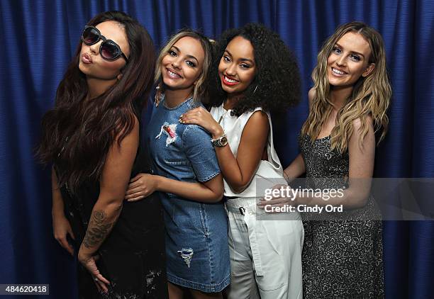 Jesy Nelson, Jade Thirlwall, Leigh-Anne Pinnock and Perrie Edwards of Little Mix visit the SiriusXM Studios on August 20, 2015 in New York City.