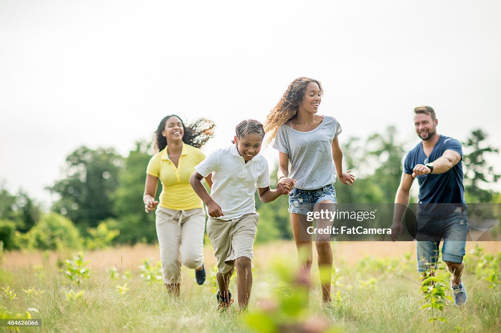 Family Playing Tag