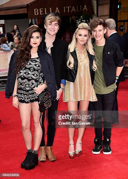 Parisa Tarjomani, Mikey Bromley, Betsy-Blue English and Charlie George from "Only The Young" attend the World Premiere of "The Bad Education Movie"...