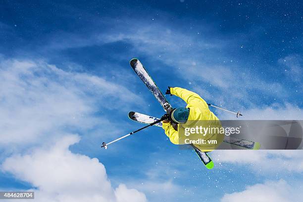 free style skiing - ski jumper stock pictures, royalty-free photos & images