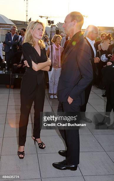 Dr. Maria Furtwaengler and Dr. Thomas Rabe, CEO of Bertelsmann attend the UFA Filmnaechte Berlin Reception on August 20, 2015 in Berlin, Germany.