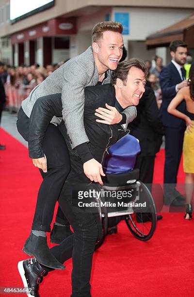 Olly Murs and Jonathan Ross attend the World Premiere of "The Bad Education Movie" at Vue West End on August 20, 2015 in London, England.