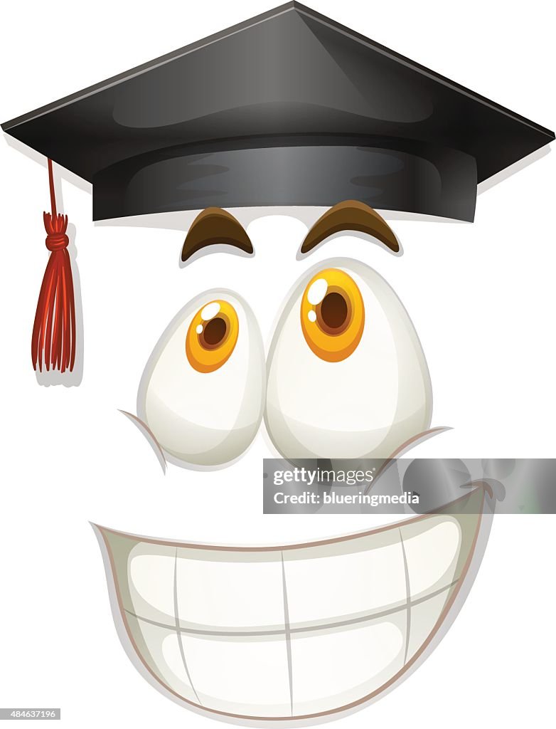 Graduation Face Vector Happy Face With Graduation Cap High-Res Vector Graphic - Getty Images