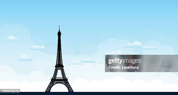 eiffel tower - eiffel tower white background stock illustrations