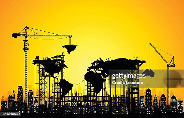 making a new world - global community stock illustrations