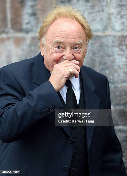 Gerry Marsden attends the funeral of Cilla Black at St Mary's Catholic Church on August 20, 2015 in Liverpool, England.