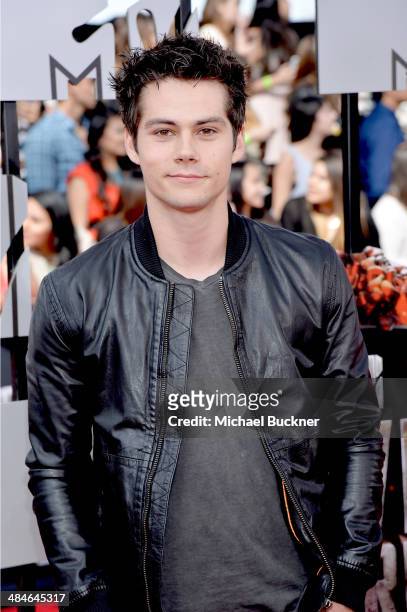 Actor Dylan O'Brien attends the 2014 MTV Movie Awards at Nokia Theatre L.A. Live on April 13, 2014 in Los Angeles, California.