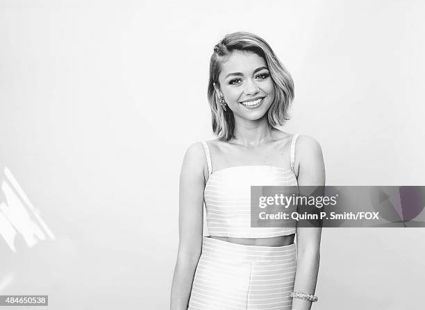 Actress Sarah Hyland for a portrait during the 2015 Teen Choice Awards FOX Portrait Studio at Galen Center on August 16, 2015 in Los Angeles,...