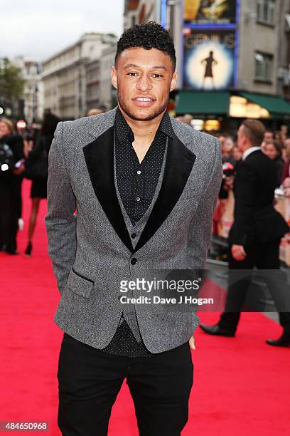Alex Oxlade-Chamberlain attends the World Premiere of "The Bad Education Movie" at Vue West End on August 20, 2015 in London, England.
