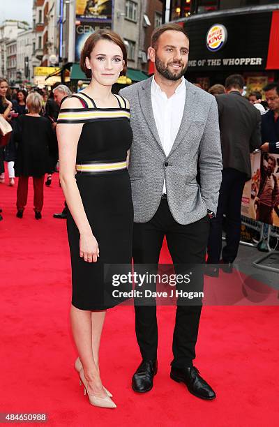 Charlotte Ritchie and a guest attend the World Premiere of "The Bad Education Movie" at Vue West End on August 20, 2015 in London, England.