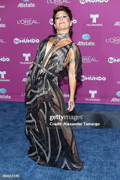 Alejandra Guzman arrives at Telemundo's "Premios Tu Mundo Awards" at American Airlines Arena on August 20, 2015 in Miami, Florida.