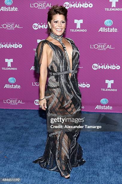 Alejandra Guzman arrives at Telemundo's "Premios Tu Mundo Awards" at American Airlines Arena on August 20, 2015 in Miami, Florida.