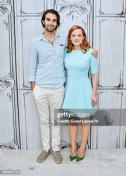 Alex Ross Perry and Elisabeth Moss attend the AOL's BUILD Speaker Series Present: "Queen Of Earth" at AOL Studios in New York on August 20, 2015 in...