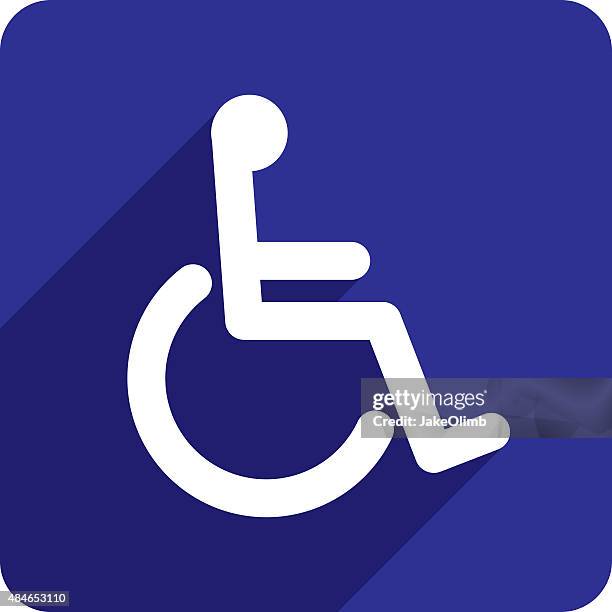 ilustraciones, imágenes clip art, dibujos animados e iconos de stock de silueta de iconos para silla de ruedas - símbolo internacional de accesibilidad