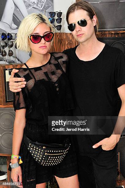 Caroline D'Amore and Bobby Alt attend the GUESS Hotel at the Viceroy Palm Springs on April 13, 2014 in Palm Springs, California.