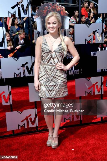 Personality Lenay Dunn attends the 2014 MTV Movie Awards at Nokia Theatre L.A. Live on April 13, 2014 in Los Angeles, California.