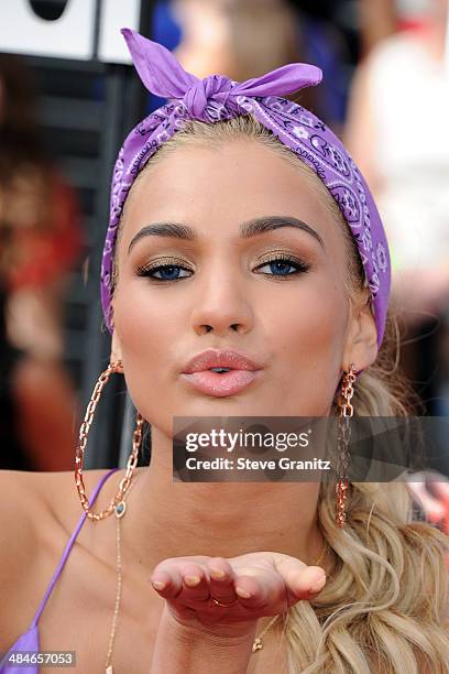 Actress Pia Mia Perez attends the 2014 MTV Movie Awards at Nokia Theatre L.A. Live on April 13, 2014 in Los Angeles, California.