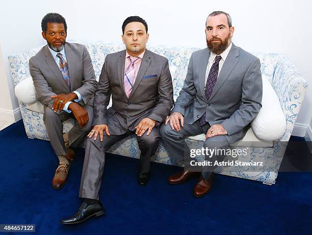 Thomas Arid Chappell, Shlomi Maman and Jesse Raphael attend ARIDO Jewelry Collection presents at Collectrium, A Christie's Company on August 20, 2015...