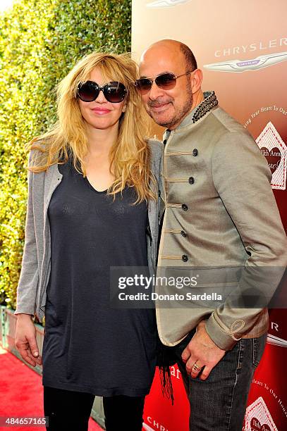 Musician Courtney Love and designer John Varvatos arrive at the John Varvatos 11th Annual Stuart House Benefit presented by Chrysler, Kids Tent by by...