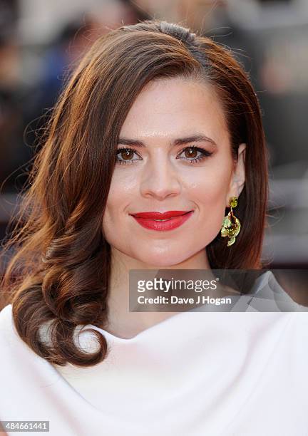 Hayley Atwell attends the Laurence Olivier Awards at the Royal Opera House on April 13, 2014 in London, England.