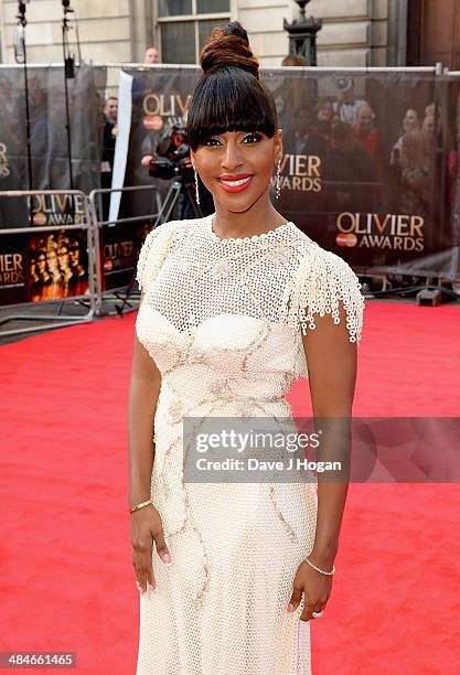 Alexandra Burke attends the Laurence Olivier Awards at the Royal Opera House on April 13, 2014 in London, England.