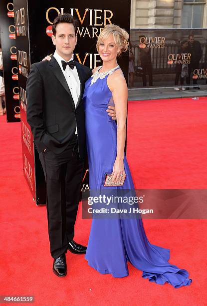 Dominic Tighe and Katherine Kingsley attend the Laurence Olivier Awards at the Royal Opera House on April 13, 2014 in London, England.