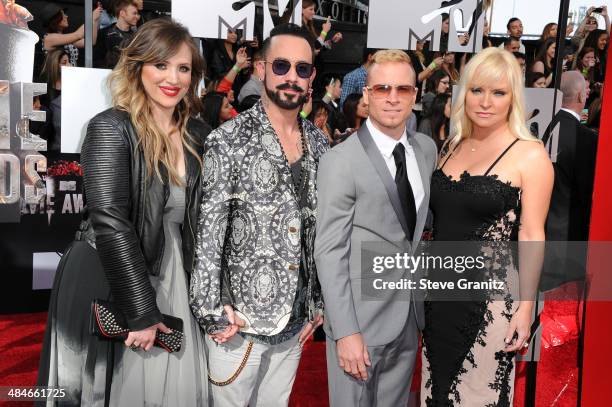 Rochelle Deanna Karidis, musician A.J. McLean of the Backstreet Boys, musician Brian Littrell of the Backstreet Boys and Leighanne Littrell attend...