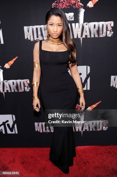 Singer Nicki Minaj attends the 2014 MTV Movie Awards at Nokia Theatre L.A. Live on April 13, 2014 in Los Angeles, California.