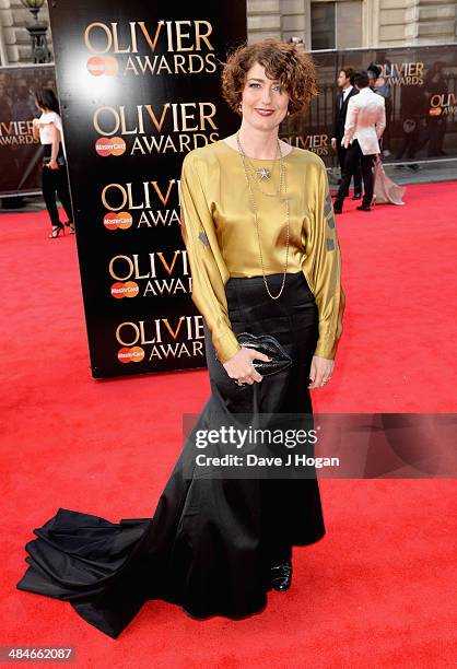 Anna Chancellor attends the Laurence Olivier Awards at the Royal Opera House on April 13, 2014 in London, England.