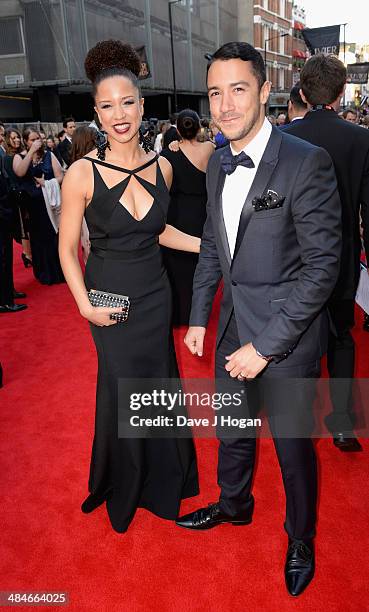 Natalie Gumede and Martin McCarthy attends the Laurence Olivier Awards at the Royal Opera House on April 13, 2014 in London, England.