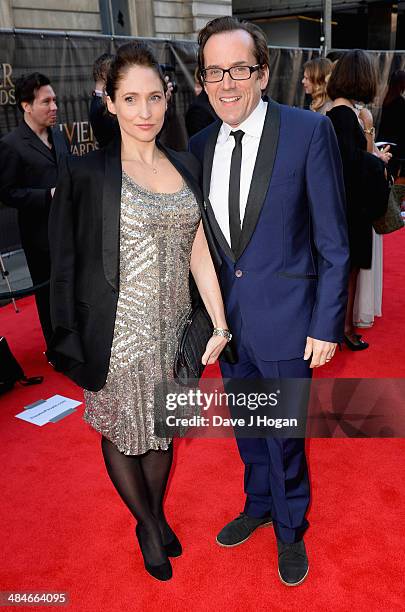 Jessica Parker and Ben Miller attend the Laurence Olivier Awards at the Royal Opera House on April 13, 2014 in London, England.