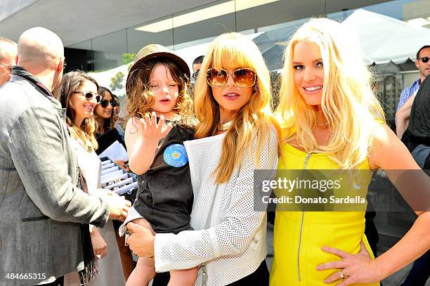 Stylist Rachel Zoe , son Skyler, and actress Jessica Simpson arrive at the John Varvatos 11th Annual Stuart House Benefit presented by Chrysler, Kids...