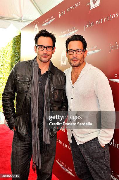 Personality Lawrence Zarian and actor Gregory Zarian arrives at the John Varvatos 11th Annual Stuart House Benefit presented by Chrysler, Kids Tent...