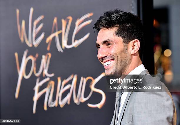 Producer Nev Schulman attends the premiere of Warner Bros. Pictures' "We Are Your Friends" at TCL Chinese Theatre on August 20, 2015 in Hollywood,...