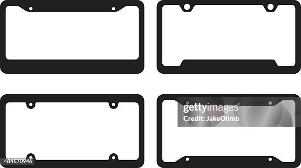 stockillustraties, clipart, cartoons en iconen met license plate frames - persoonlijk landvoertuig