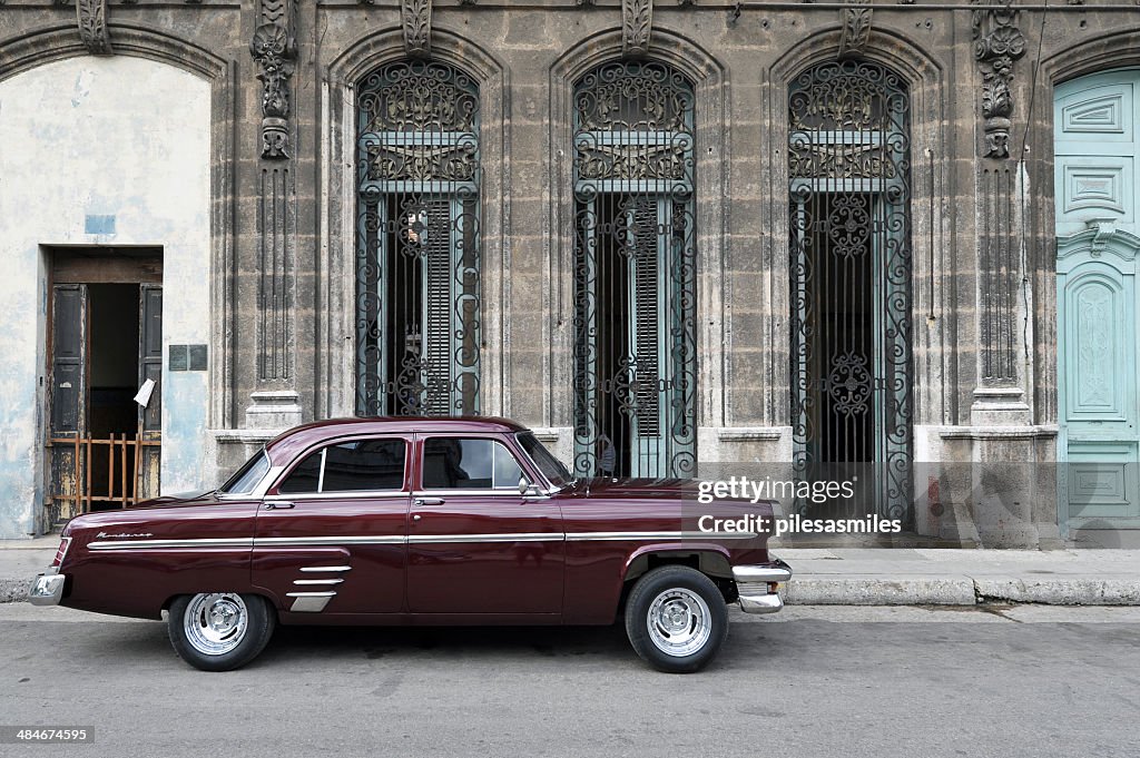 Mercury Monterey and Spanish facade, Havana, Cuba