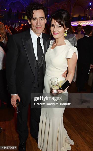 Stephen Mangan and Louise Delamere attend an after party following the Laurence Olivier Awards at The Royal Opera House on April 13, 2014 in London,...