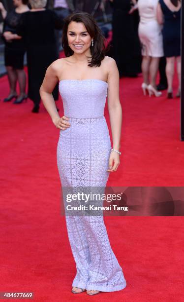 Samantha Barks attends the Laurence Olivier Awards held at The Royal Opera House on April 13, 2014 in London, England.