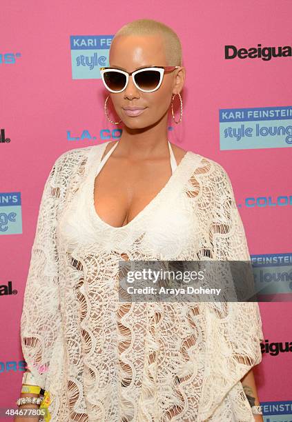 Model Amber Rose attends the Kari Feinstein Music Festival Style Lounge at La Quinta Resort and Club on April 13, 2014 in La Quinta, California.
