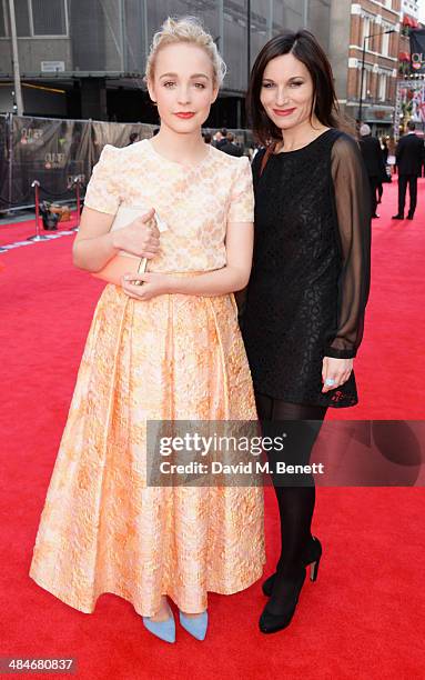 Olivia Vinall and Kate Fleetwood attend the Laurence Olivier Awards at The Royal Opera House on April 13, 2014 in London, England.