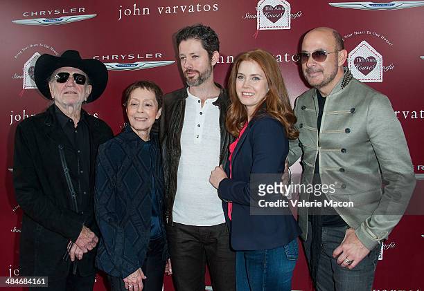 Willie Nelson, Gail Abarbanel, actor Darren Le Gallo, actress Amy Adams, designer John Varvatos, and wife Joyce Varvatos arrive at the 11th Annual...