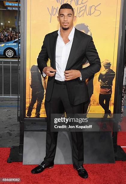 Hockey player Evander Kane arrives at the Los Angeles Premiere "We Are Your Friends" at TCL Chinese Theatre on August 20, 2015 in Hollywood,...