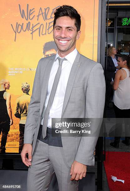 Personality Nev Schulman attends the Premiere of Warner Brothers Pictures' 'We Are Your Friends' at TCL Chinese Theatre on August 20, 2015 in...