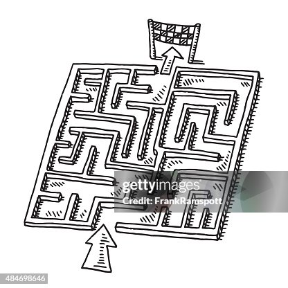 Labyrinth Pictionary Labyrinth Puzzle Game Drawing High-Res Vector Graphic - Getty Images