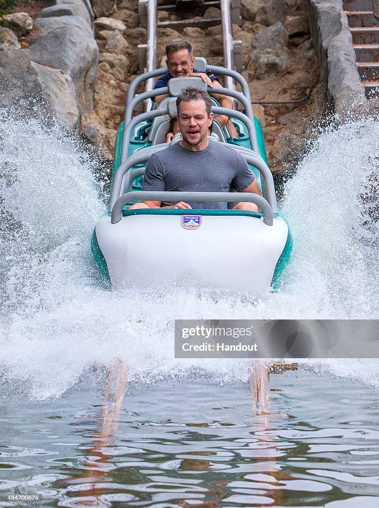 Matt Damon Rides Matterhorn Bobsleds At Disneyland