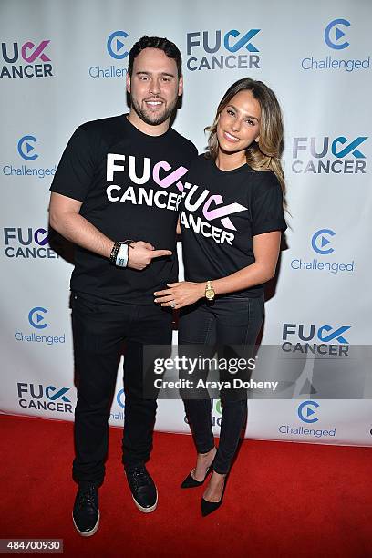 Scooter Braun and Yael Cohen Braun attend the FCancer Benefit Event at Bootsy Bellows on August 20, 2015 in West Hollywood, California.